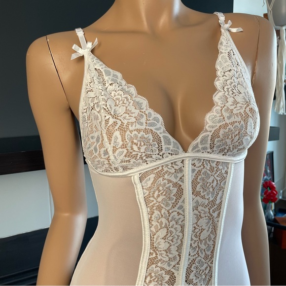 Long Sheer White Lingerie Dress - Picture 4 of 6